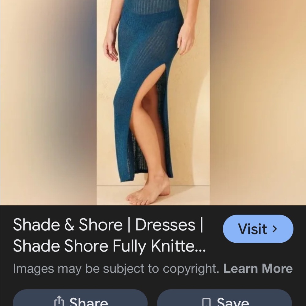 New Shade & Shore Women's Size L  (12-14) Crochet Maxi Cover Up Tank Dress $30